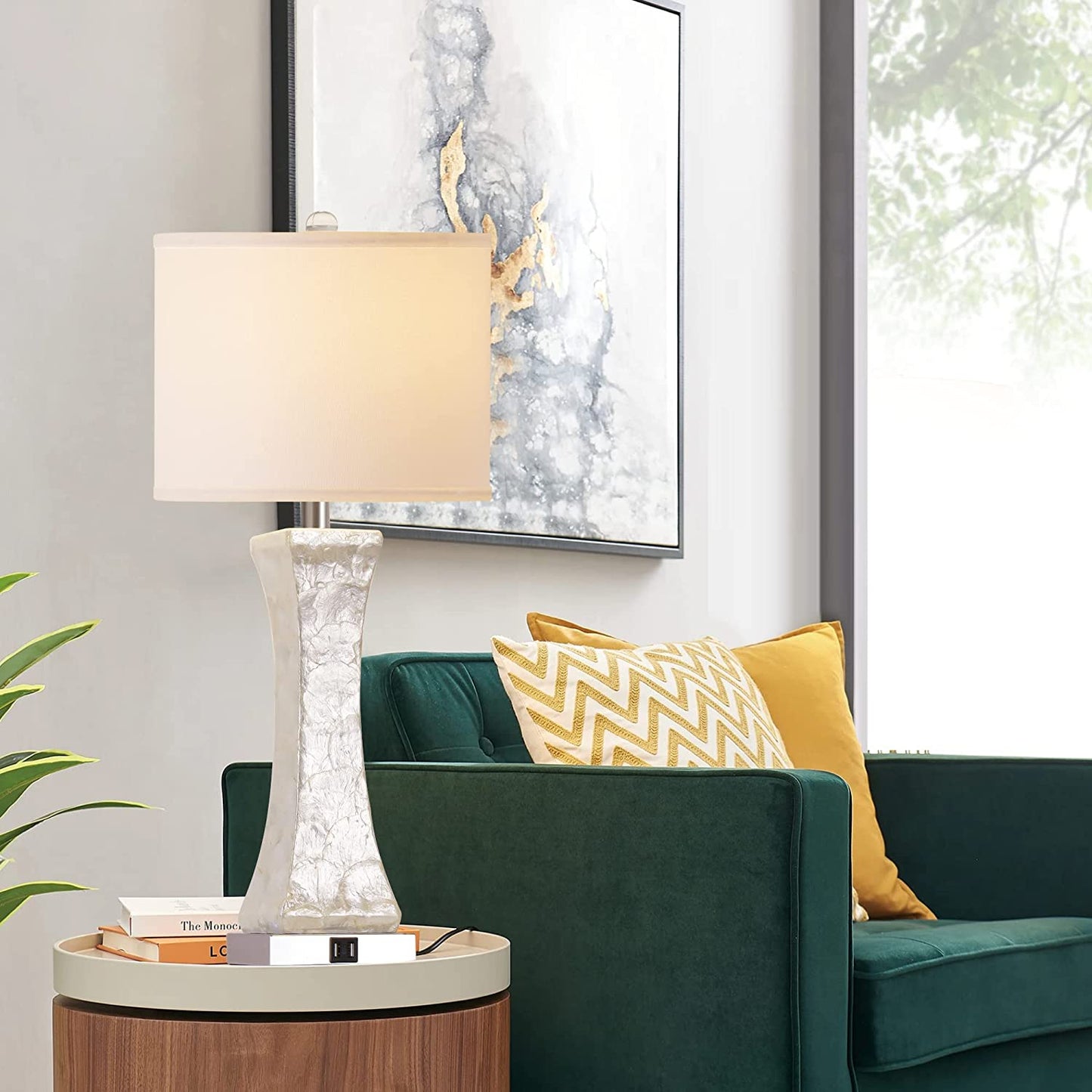 PARTPHONER 28'' Tall Coastal White Table Lamps Set of 2