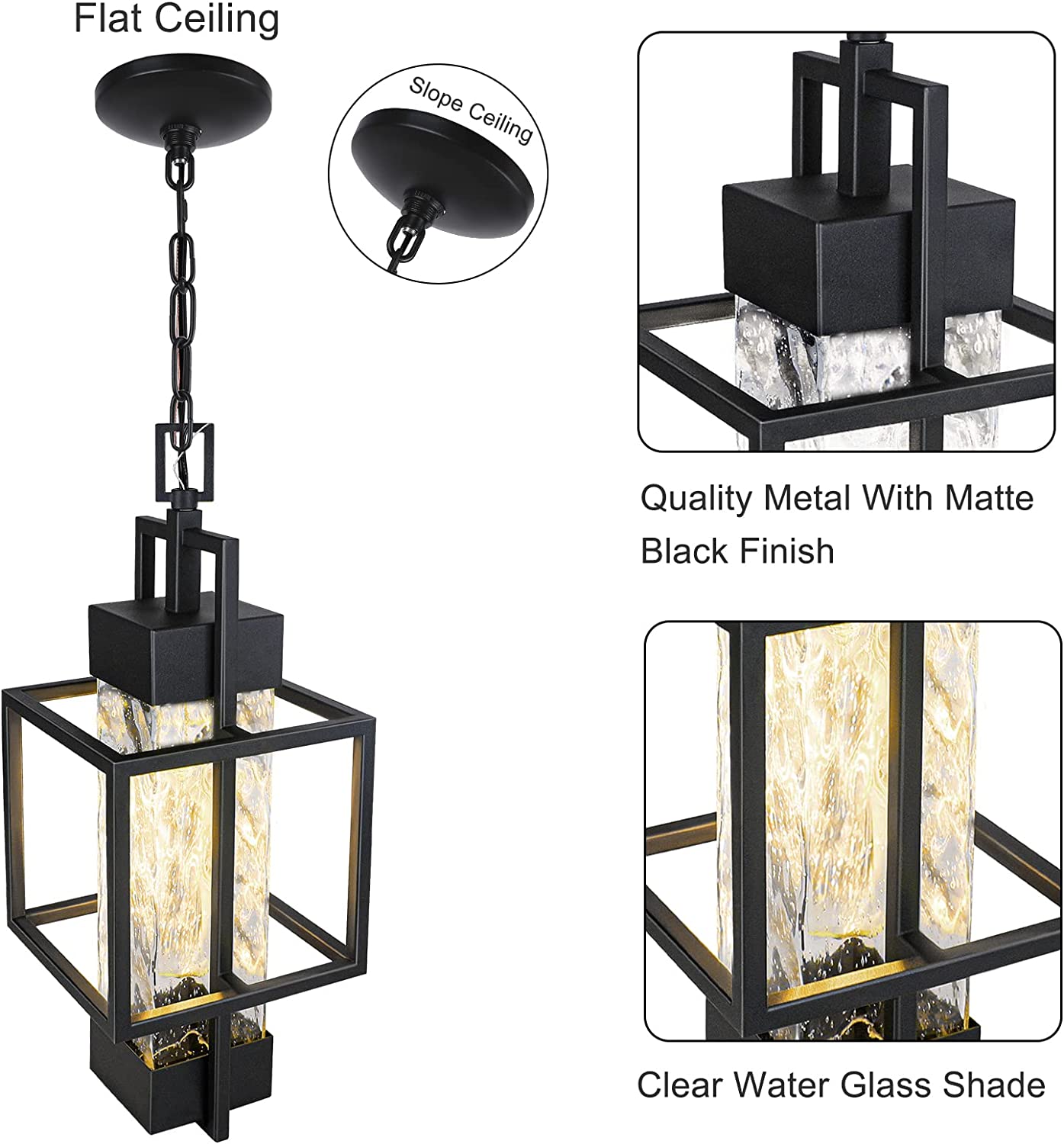 PARTPHONER Water Glass Outdoor Indoor Pendant Light