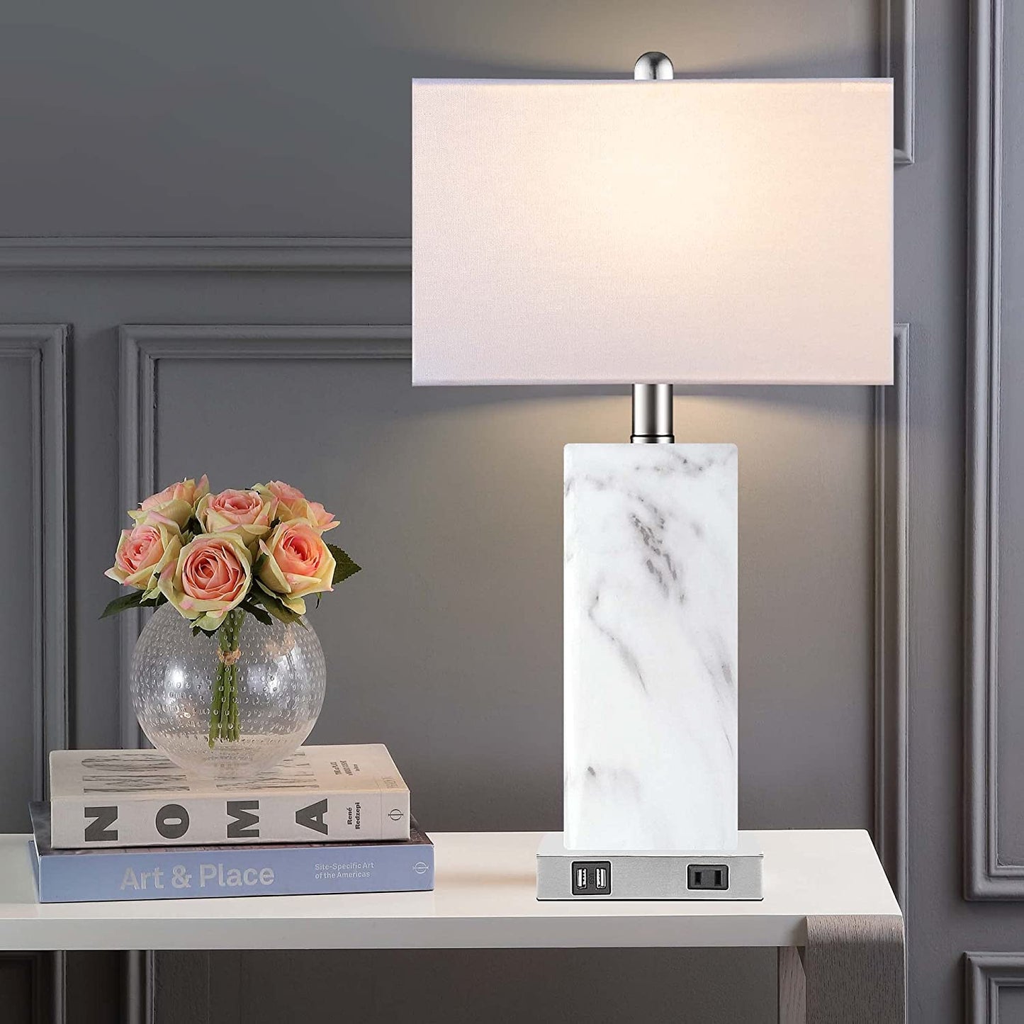 PARTPHONER Modern Ceramic Table Lamps Set of 2