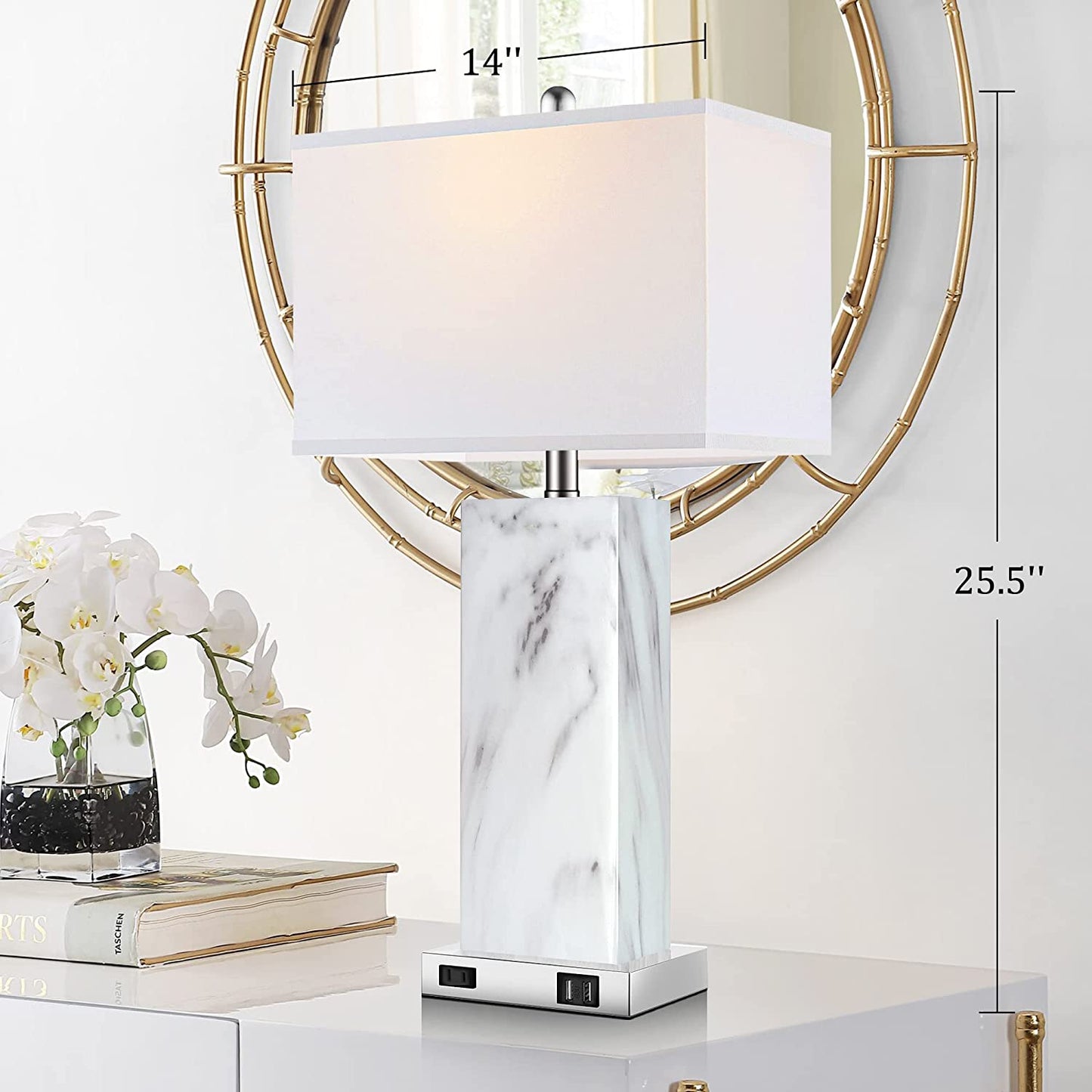 PARTPHONER Modern Ceramic Table Lamps Set of 2